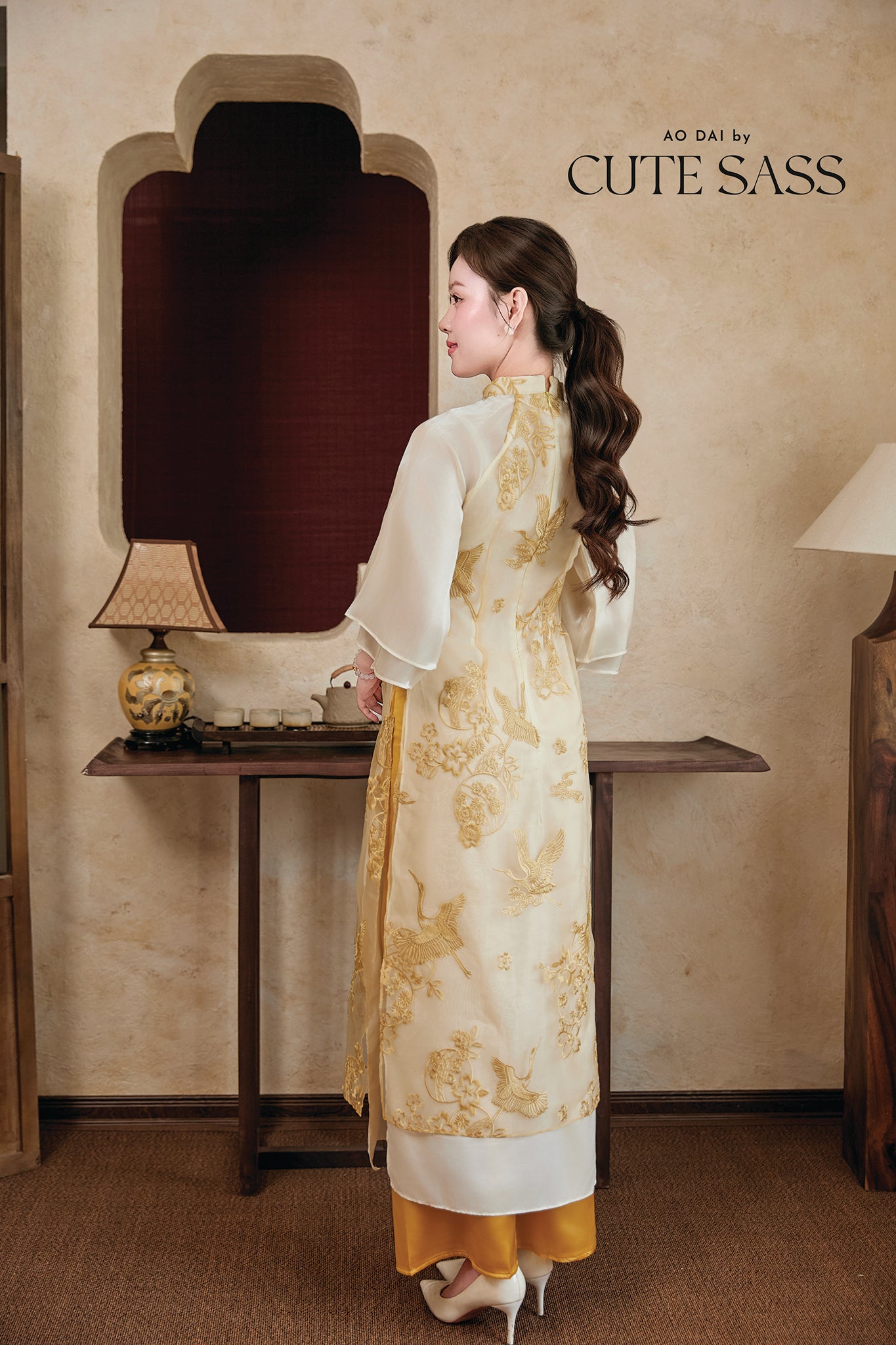 Gia Nghi - Family Gold Phoenix Matching Ao Dai Set
