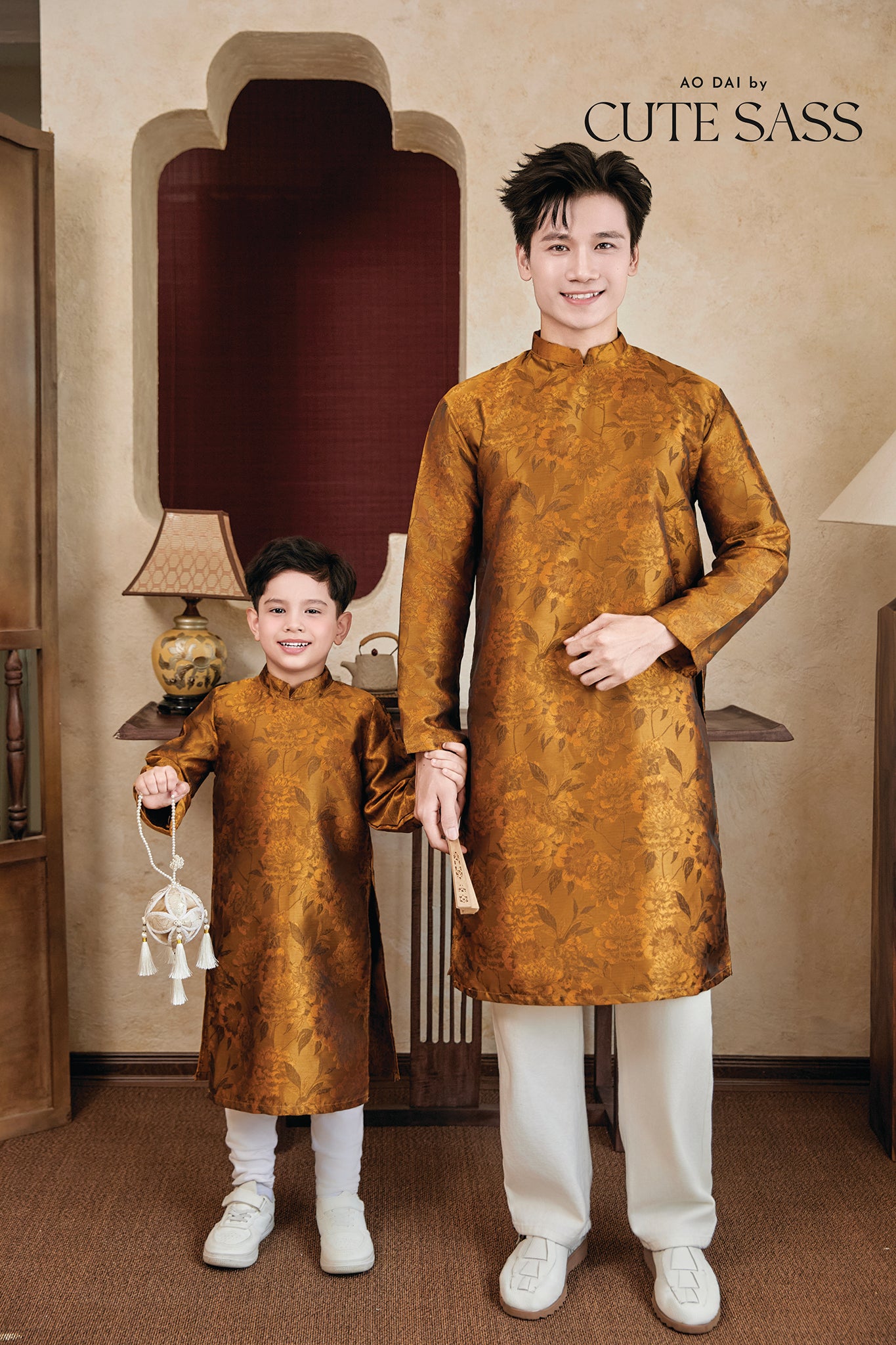 Gia Nghi - Family Gold Phoenix Matching Ao Dai Set