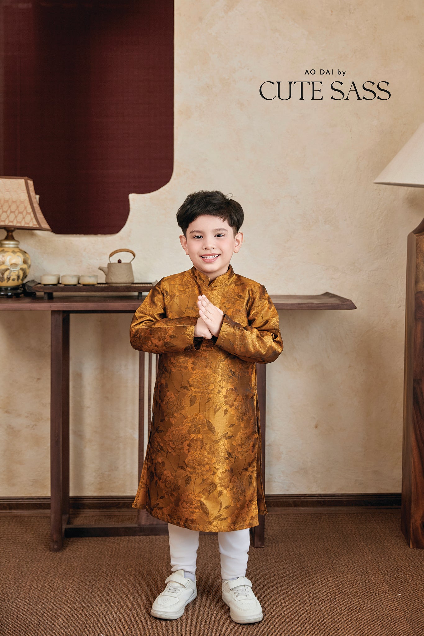 Gia Nghi - Family Gold Phoenix Matching Ao Dai Set