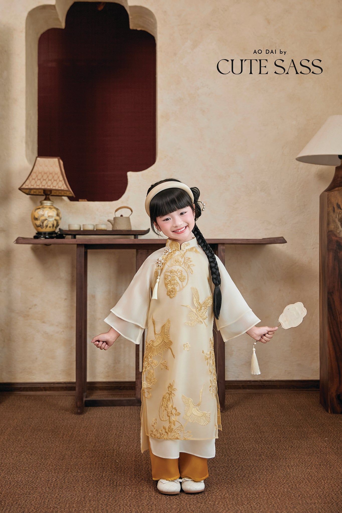 Gia Nghi - Family Gold Phoenix Matching Ao Dai Set