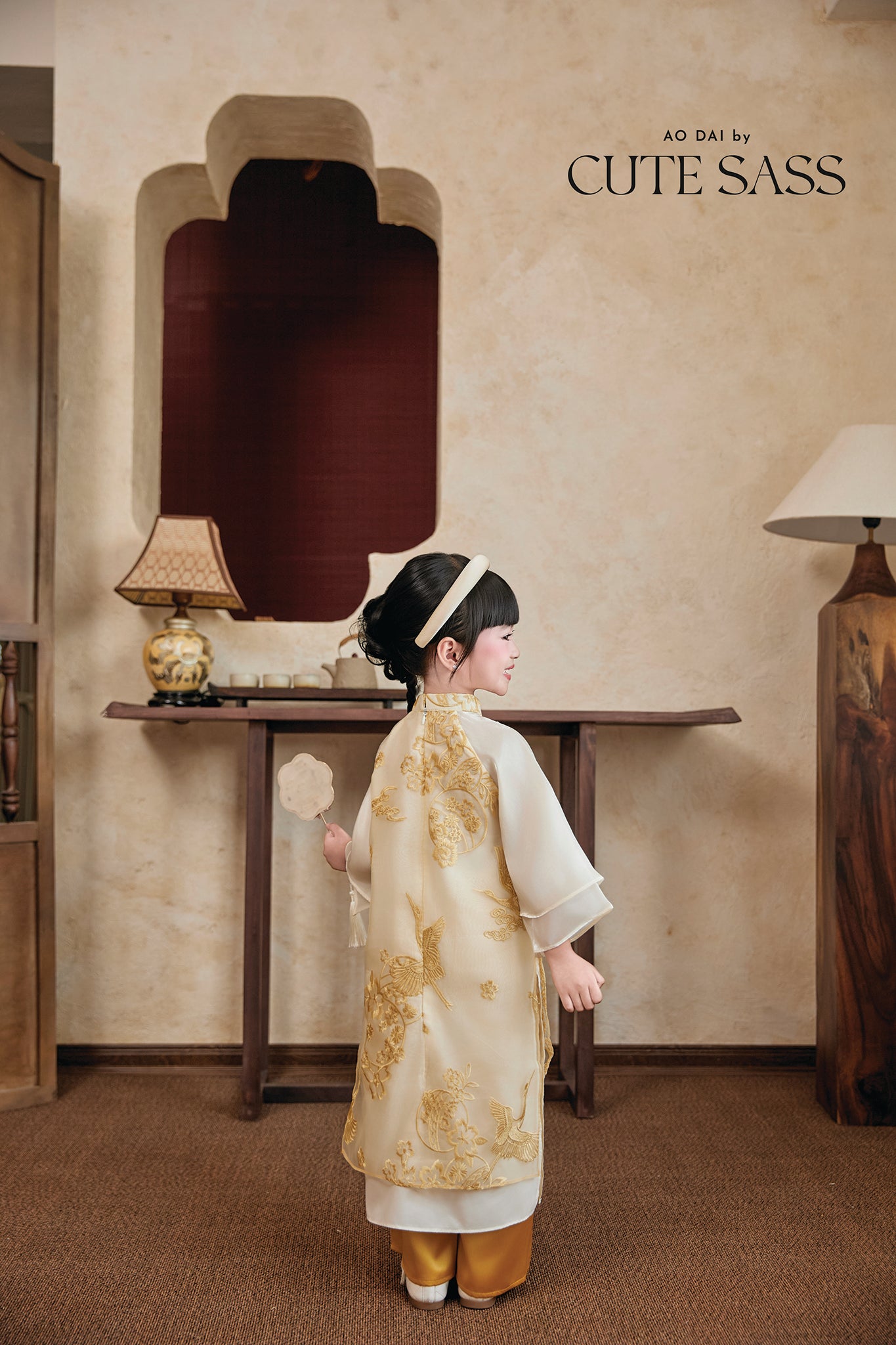 Gia Nghi - Family Gold Phoenix Matching Ao Dai Set