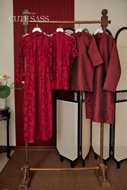 Gia Nghi - Family Red Lace Matching Ao Dai Set 49,50C