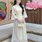 Nhu Mai - Cream Sparkle Ao Dai Set with Skirt 60E