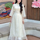 Nhu Mai - Cream Sparkle Ao Dai Set with Skirt 60E
