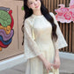 Nhu Mai - Cream Sparkle Ao Dai Set with Skirt 60E