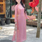 Nhu Mai - Pink Shimmery Chiffon Ao Dai Set 49E
