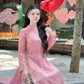 Nhu Mai - Pink Shimmery Chiffon Ao Dai Set 49E