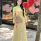 Nhu Mai - Yellow Shimmery Chiffon Ao Dai Set - 57E