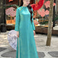 Nhu Mai - Turquoise/Green Shimmery Chiffon Ao Dai Set 50E