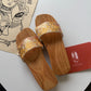 Wooden Silk Heel Slippers | Ao Dai Accessory