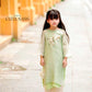 Mom and Daughter Light Green Braided Round Collar Embroidery Branches Ao Dai Set