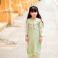 Mom and Daughter Light Green Braided Round Collar Embroidery Branches Ao Dai Set