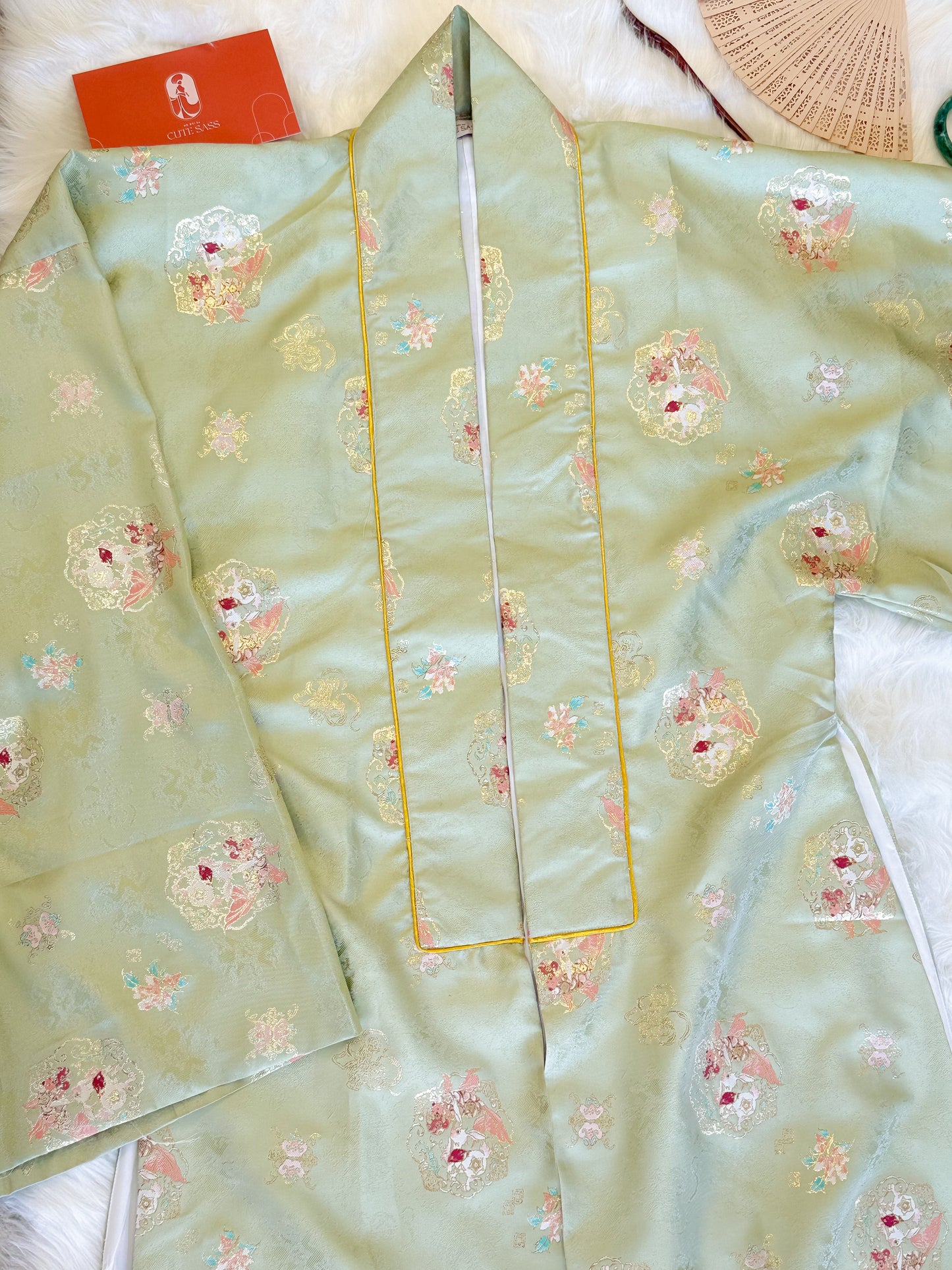 Ao Doi Kham Pastel Green - Parallel-Flapped Jacket