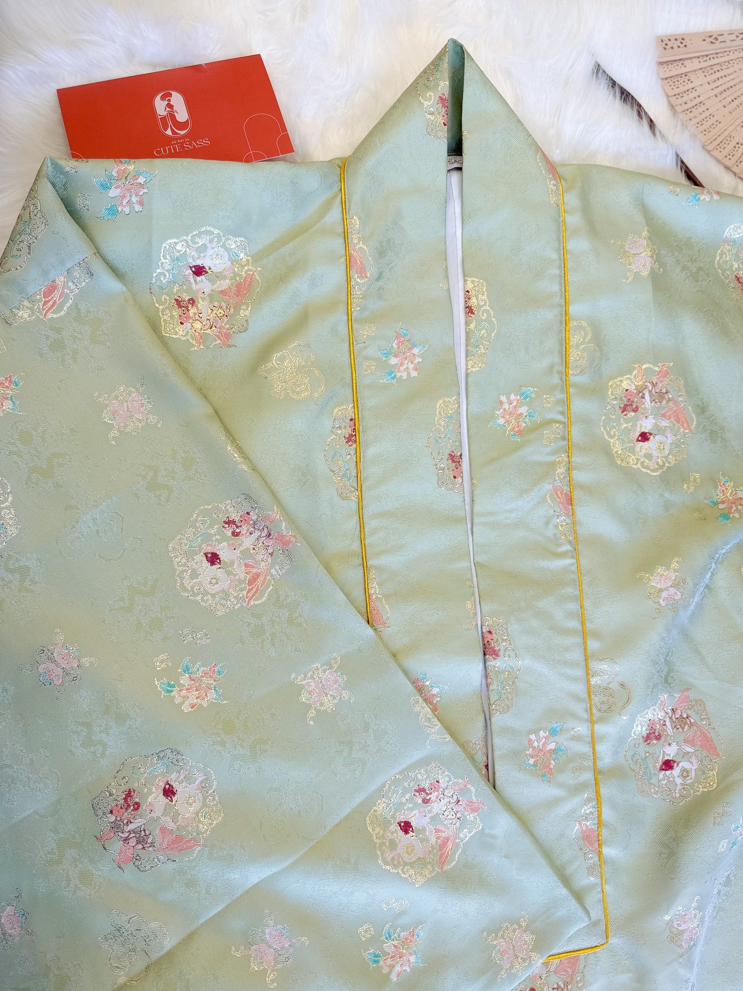 Ao Doi Kham Pastel Green - Parallel-Flapped Jacket