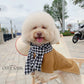 Pet Light Brown Ba Ba Ao Dai with Checkered Scarf 45B