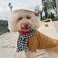 Pet Light Brown Ba Ba Ao Dai with Checkered Scarf 45B