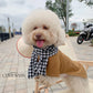 Pet Light Brown Ba Ba Ao Dai with Checkered Scarf 45B