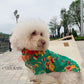 Pet Green Vietnamese Floral Retro Pattern Ao Dai 46A