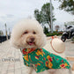 Pet Green Vietnamese Floral Retro Pattern Ao Dai 46A