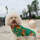 Pet Green Vietnamese Floral Retro Pattern Ao Dai 46A