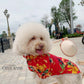 Pet Red Vietnamese Floral Retro Pattern Ao Dai 46A