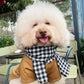 Pet Light Brown Ba Ba Ao Dai with Checkered Scarf 45B