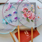 Embroidered Round Hand Fan With Tassel