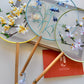 Embroidered Round Hand Fan With Tassel