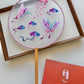 Embroidered Round Hand Fan With Tassel