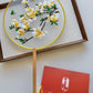 Embroidered Round Hand Fan With Tassel