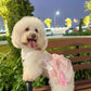 Pet Pink and Gold Bow Yem-Inspired Halter Ao Dai
