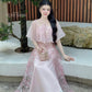 Nhu Mai - Pink Halter Front Slit with Cape Ao Dai Top Only, NO PANTS, 29A