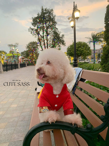 Pet Red Gam with Tassel Ao Dai 45D