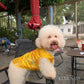 Pet Yellow Gam Short Sleeves Red Tassel Ao Dai