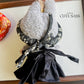 Black/Gold Eclipse Yem-Inspired Vietnamese Ao Dai Set for Labubu – Includes Pants & Headband (Doll Not Included)