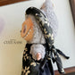 Black/Gold Eclipse Yem-Inspired Vietnamese Ao Dai Set for Labubu – Includes Pants & Headband (Doll Not Included)