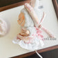 Pink/Gold Shiny Yem-Inspired Vietnamese Ao Dai Set for Labubu – Includes Pants & Headband (Doll Not Included)