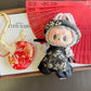 Black/Gold Eclipse Yem-Inspired Vietnamese Ao Dai Set for Labubu – Includes Pants & Headband (Doll Not Included)