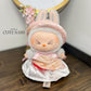Pink/Gold Shiny Yem-Inspired Vietnamese Ao Dai Set for Labubu – Includes Pants & Headband (Doll Not Included)