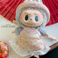 Pink/Gold Shiny Yem-Inspired Vietnamese Ao Dai Set for Labubu – Includes Pants & Headband (Doll Not Included)