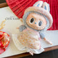 Pink/Gold Shiny Yem-Inspired Vietnamese Ao Dai Set for Labubu – Includes Pants & Headband (Doll Not Included)