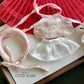 Pink/Gold Shiny Yem-Inspired Vietnamese Ao Dai Set for Labubu – Includes Pants & Headband (Doll Not Included)