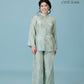 Vân - Shimmery Teal Button High Collar Bà Ba Top Only, No Pants