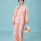 Vân - Peach Bow Knot Round Collar Bà Ba Top Only, No Pants
