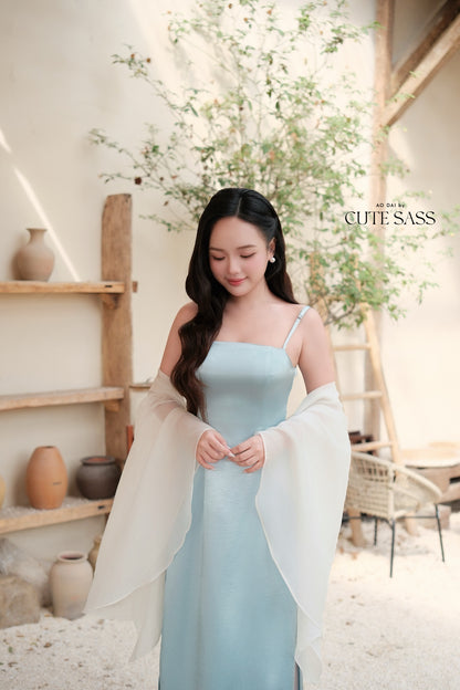 Blue Luna Chic Spaghetti Strap Ao Dai Top Only, No Pants