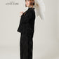 Vân - Gender Fluid Black High Collar Mid Sleeves Top, No Pants