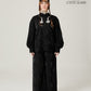 Vân - Gender Fluid Black High Collar Button Barrel Sleeves Top, No Pants