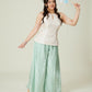 Vân - Muse Pink and Blue Flower Buds Yem Inspired Top Only, No Pants
