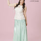 Vân - Muse Pink and Blue Flower Buds Yem Inspired Top Only, No Pants
