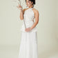 Vân - Wisp Crystal White Scalloped Yem Inspired Top Only, No Pants